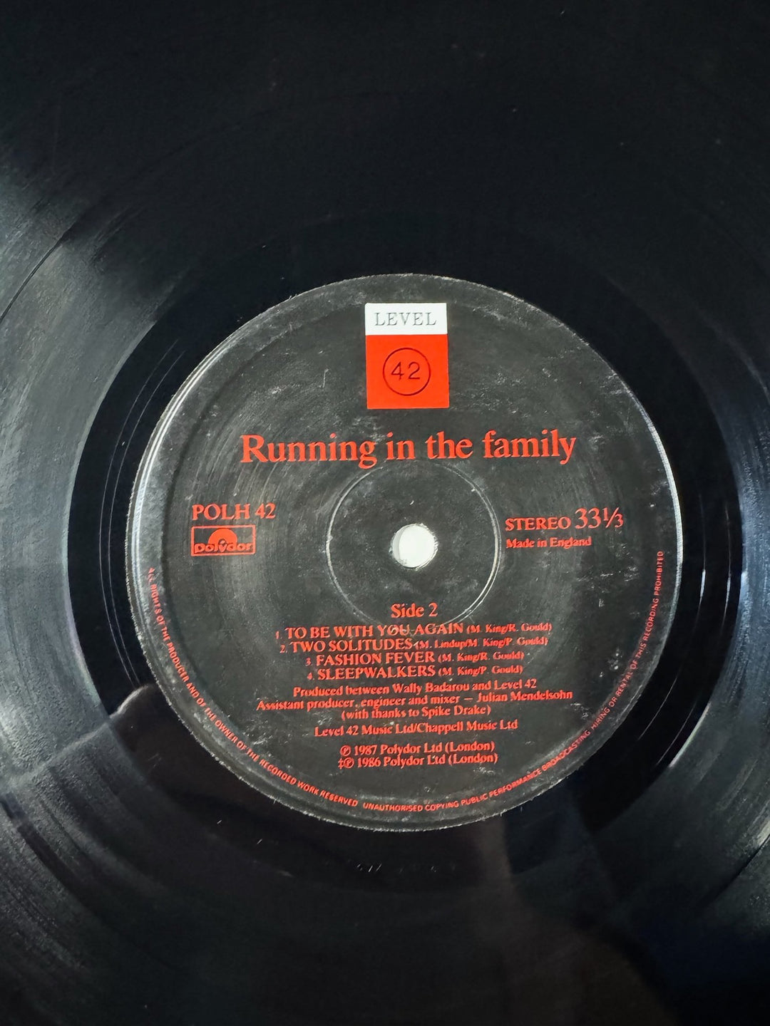 Level 42 Running In The Family Vinyl - Very Good