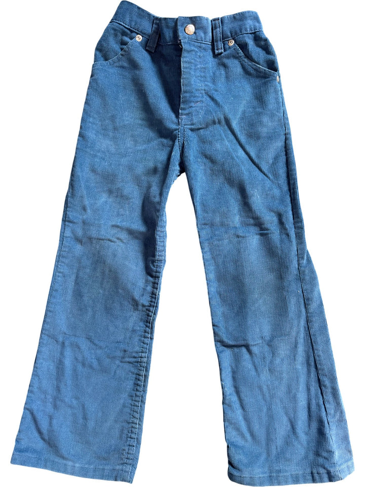 1970s Kidproof Corduroy Blue Kids Trousers - Age 8/9
