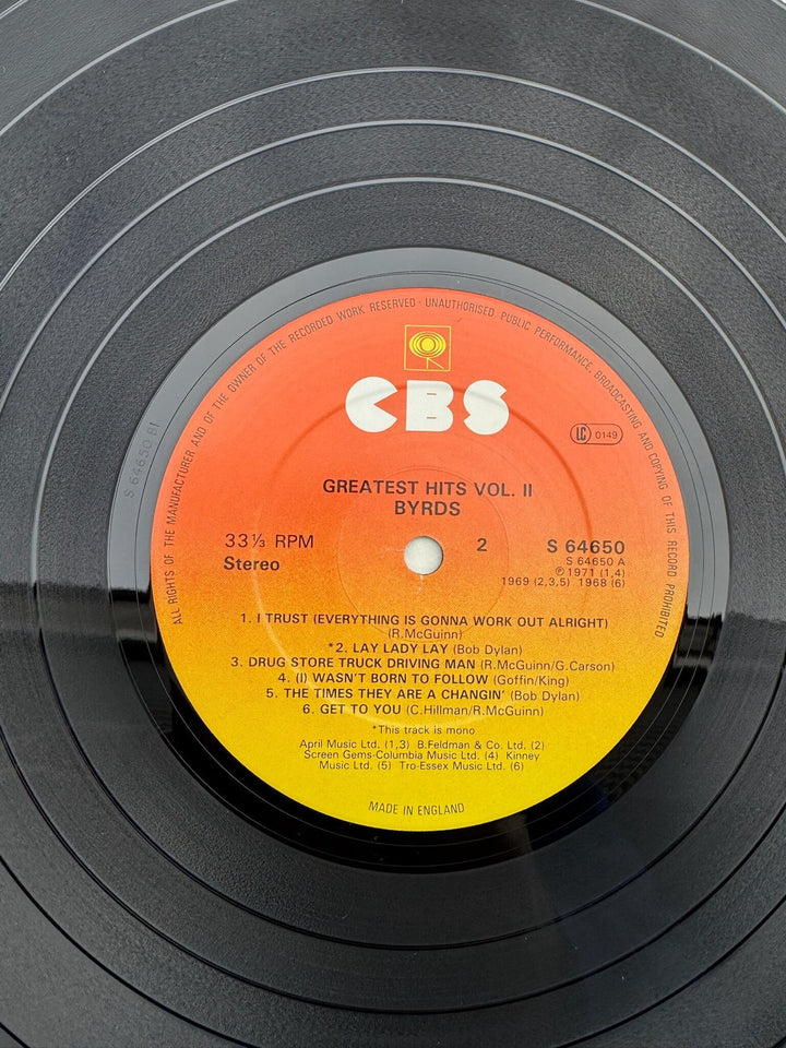 The Byrds Greatest Hits Vol. 2 LP - Very Good
