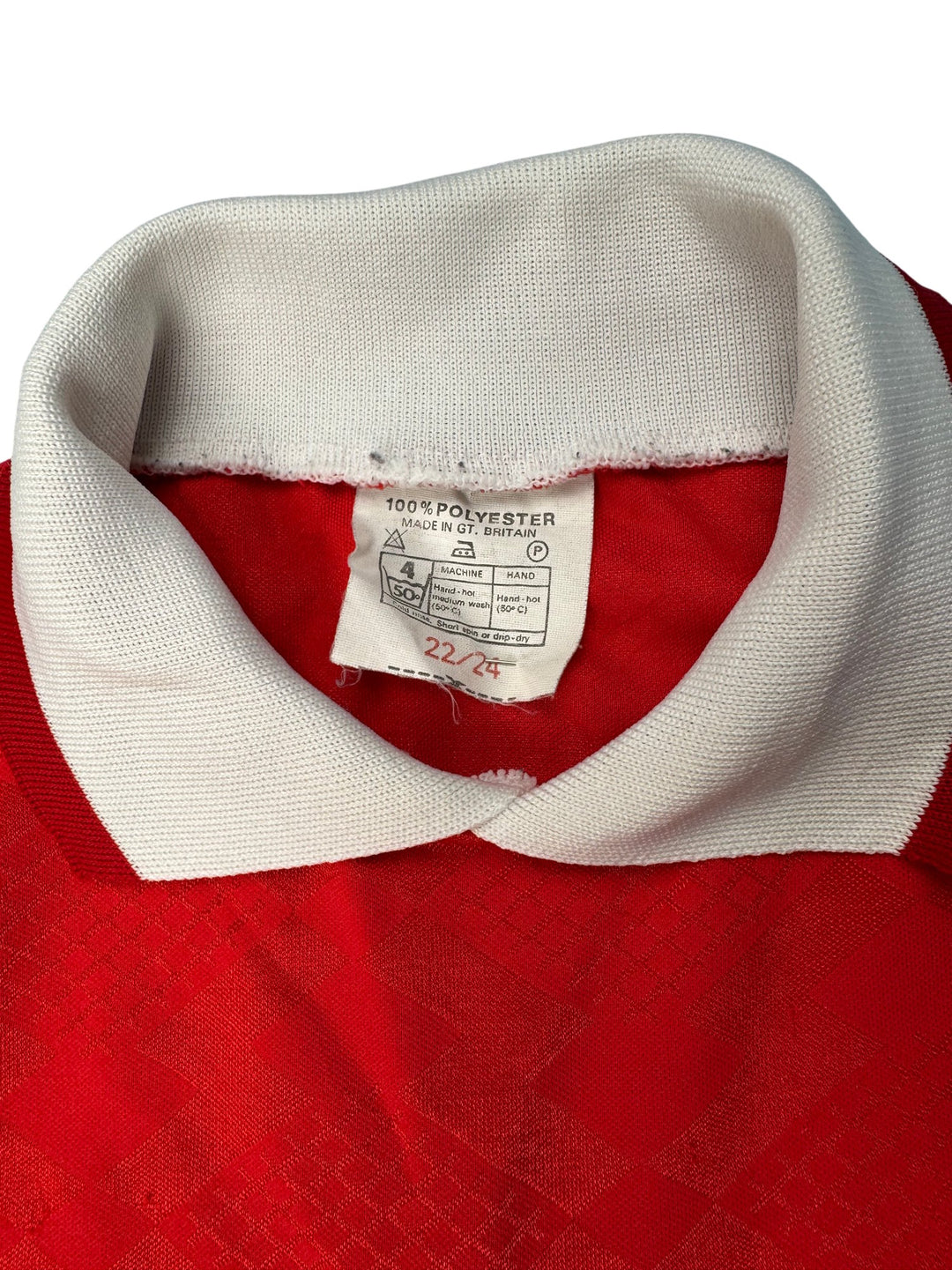 1970s Arsenal Red and White Short Sleeve Polo Shirt - Age 5/6