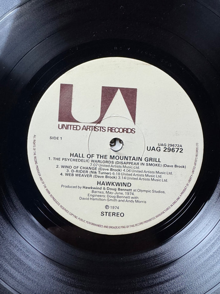 1974 Hawkwind Hall Of The Mountain Grill Vinyl - Very Good+