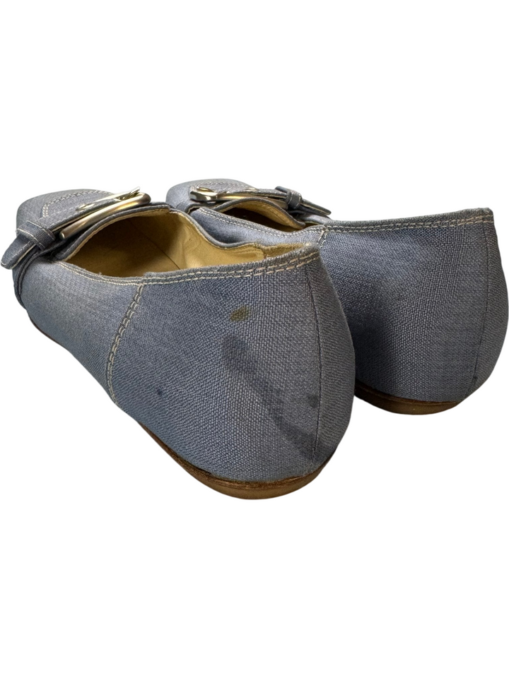 Vintage Prada Blue Denim Flats - 35.5 EU - Think Vintage