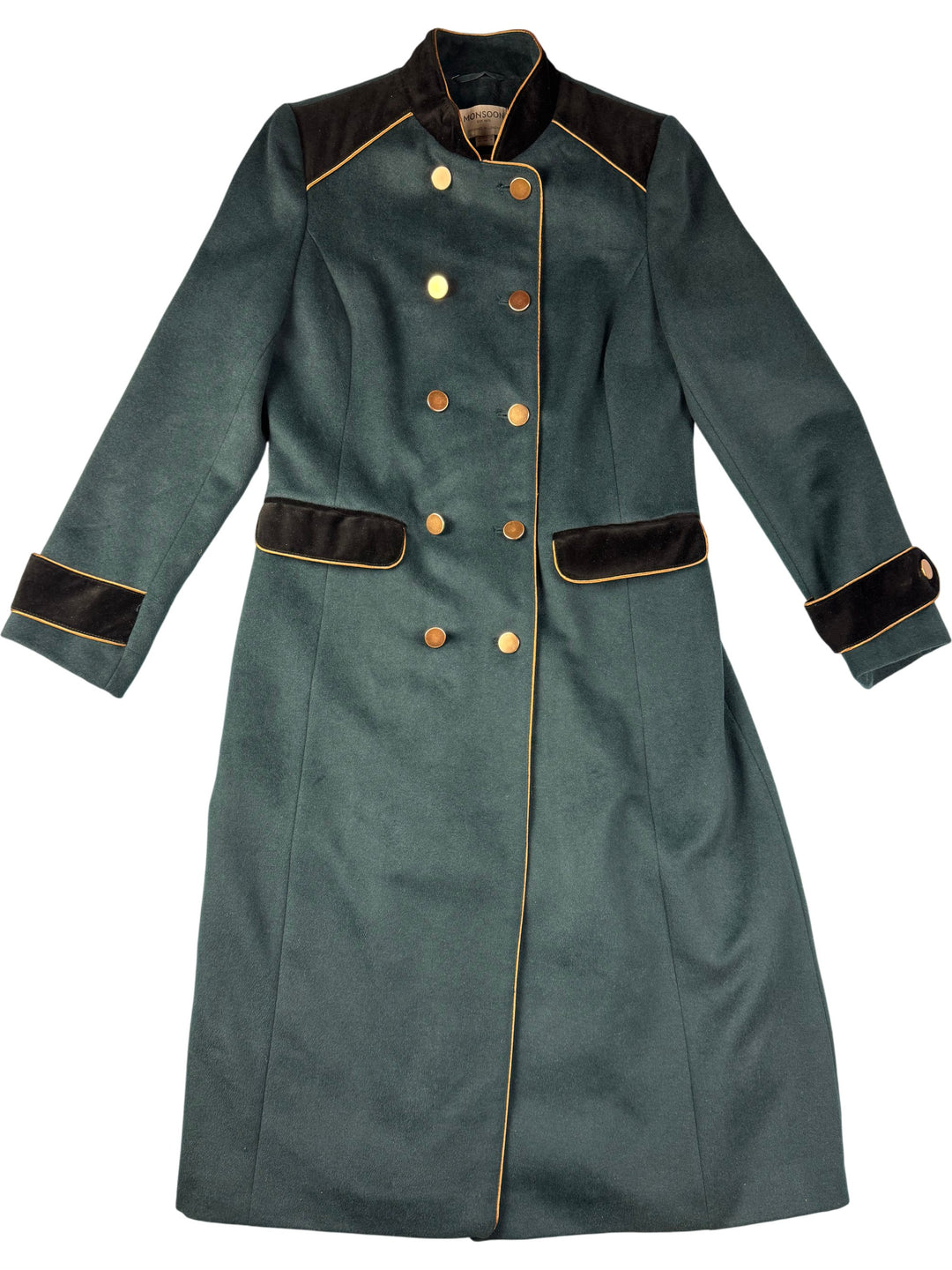Monsoon Wool Rich Military Coat - Think Vintage