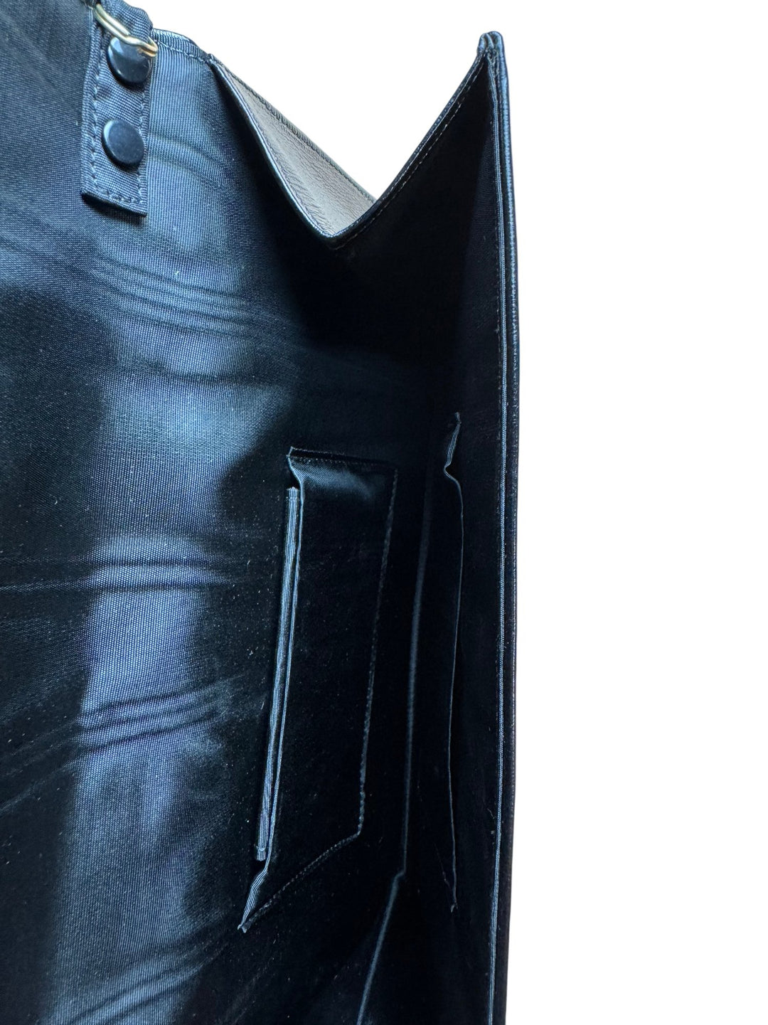 Black Leather Clutch Bag with Woven Design