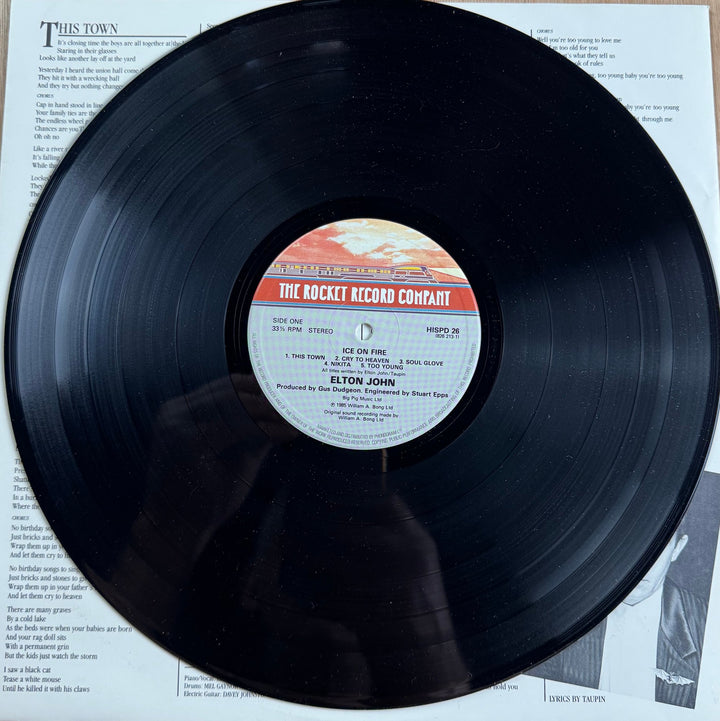 Elton John Ice On Fire Vinyl Album - Good+
