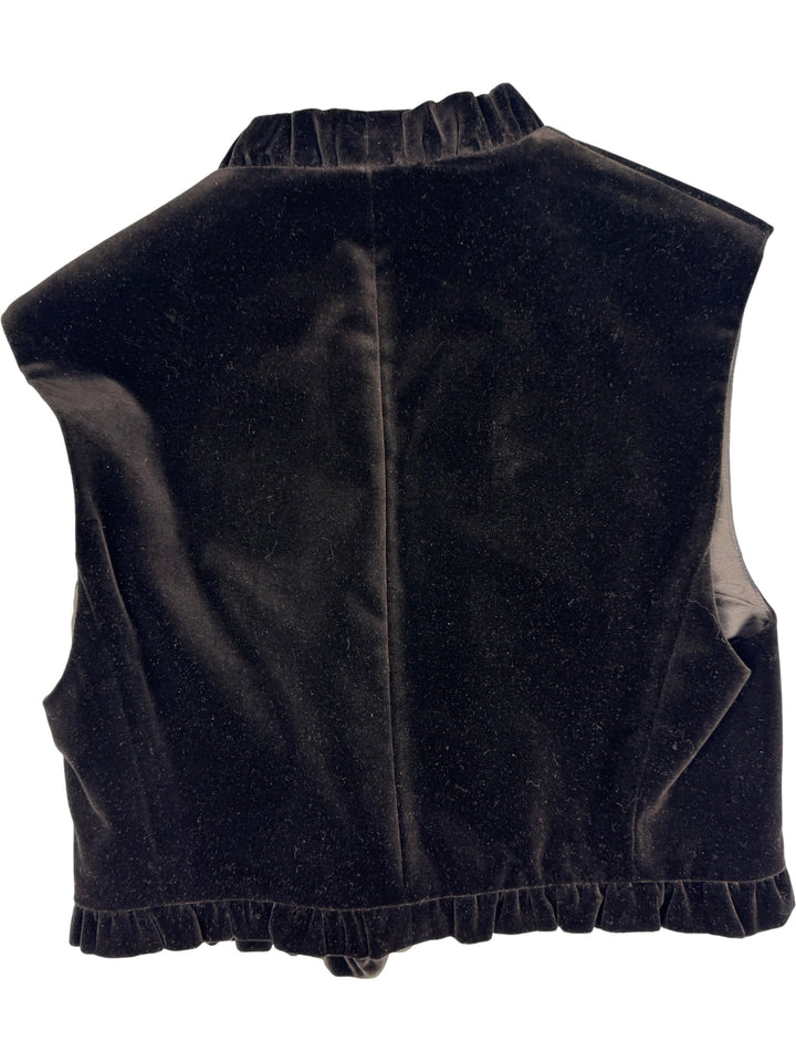 St Michael Black Velvet Dress Ensemble - S