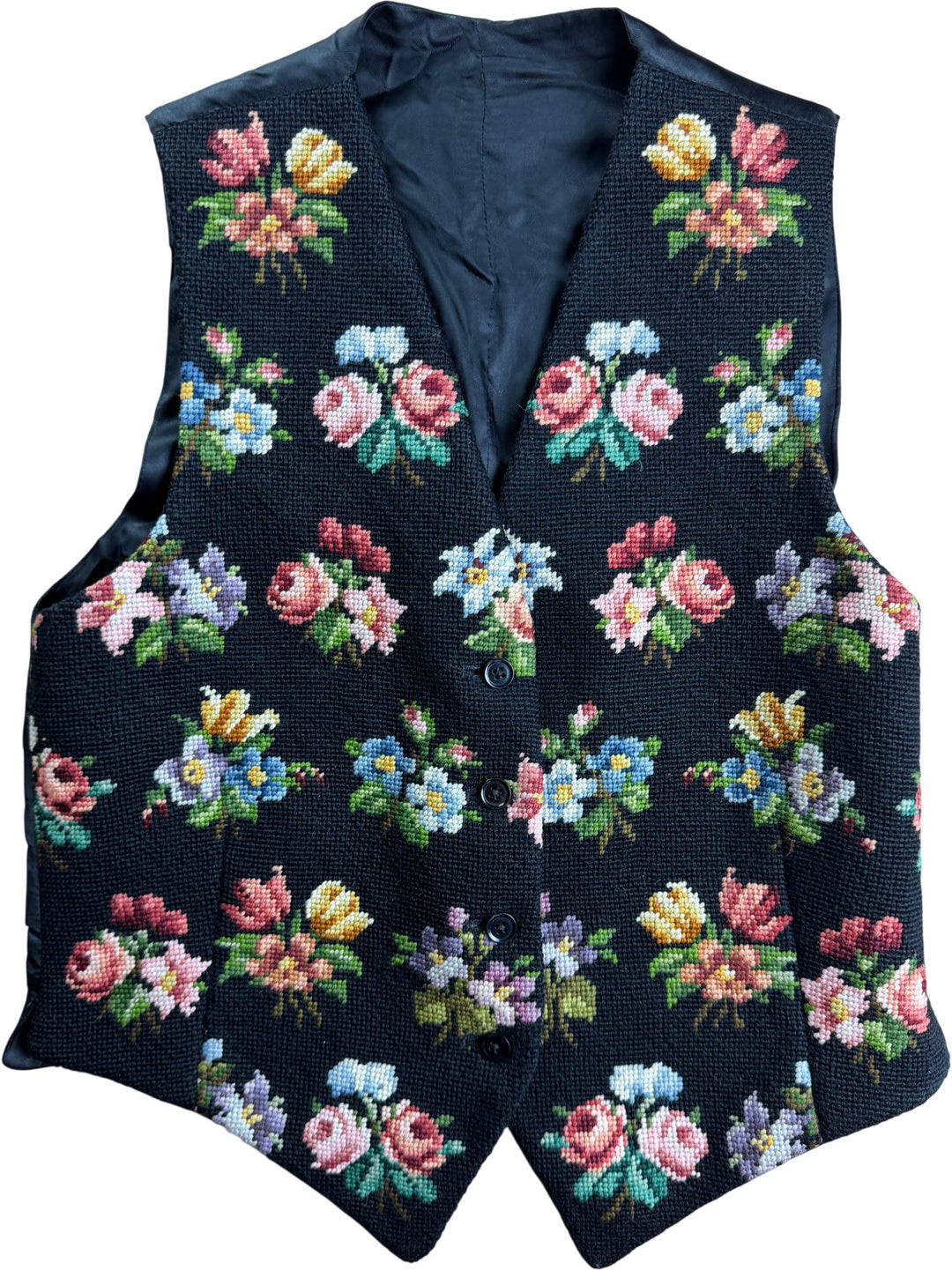 Floral Needlepoint Waistcoat - S