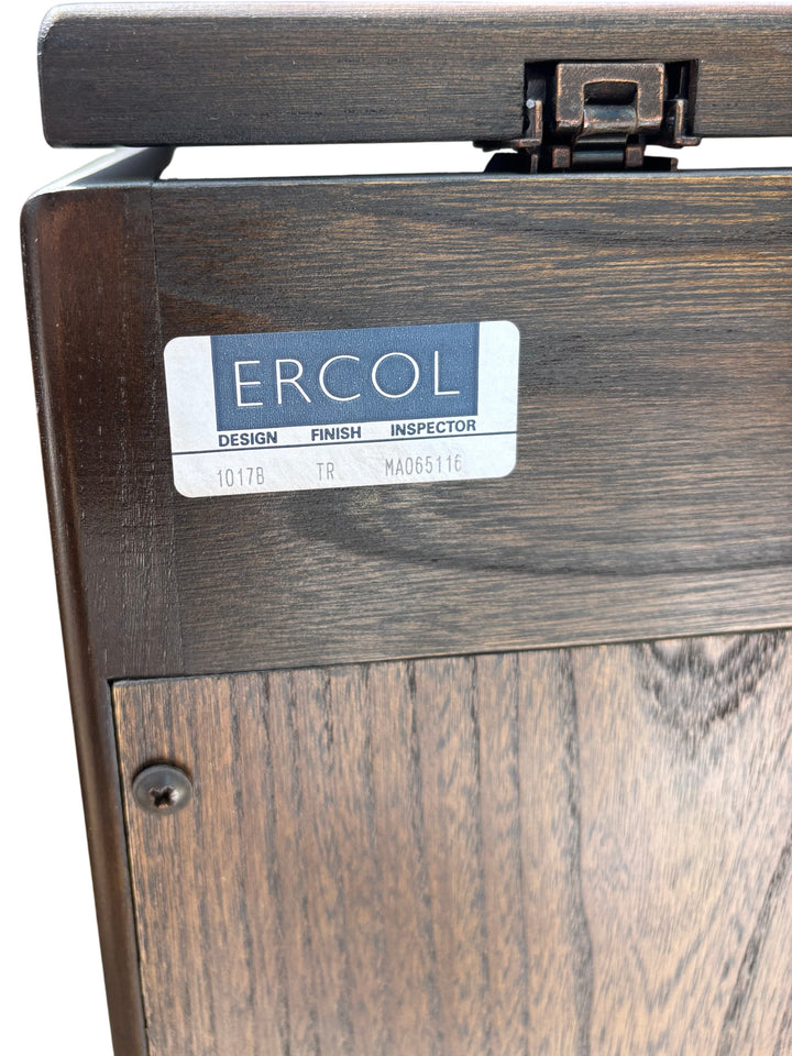 Ercol Wooden Display Cabinet Glass Door Shelves Drawer Vintage Style - Think Vintage