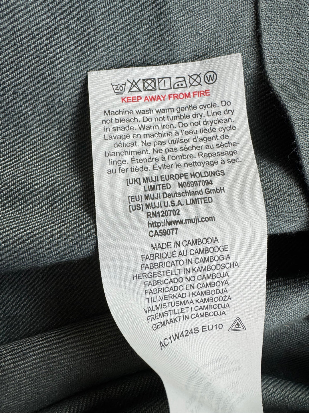 Muji Hemp Blend Shirt Jacket Grey - L