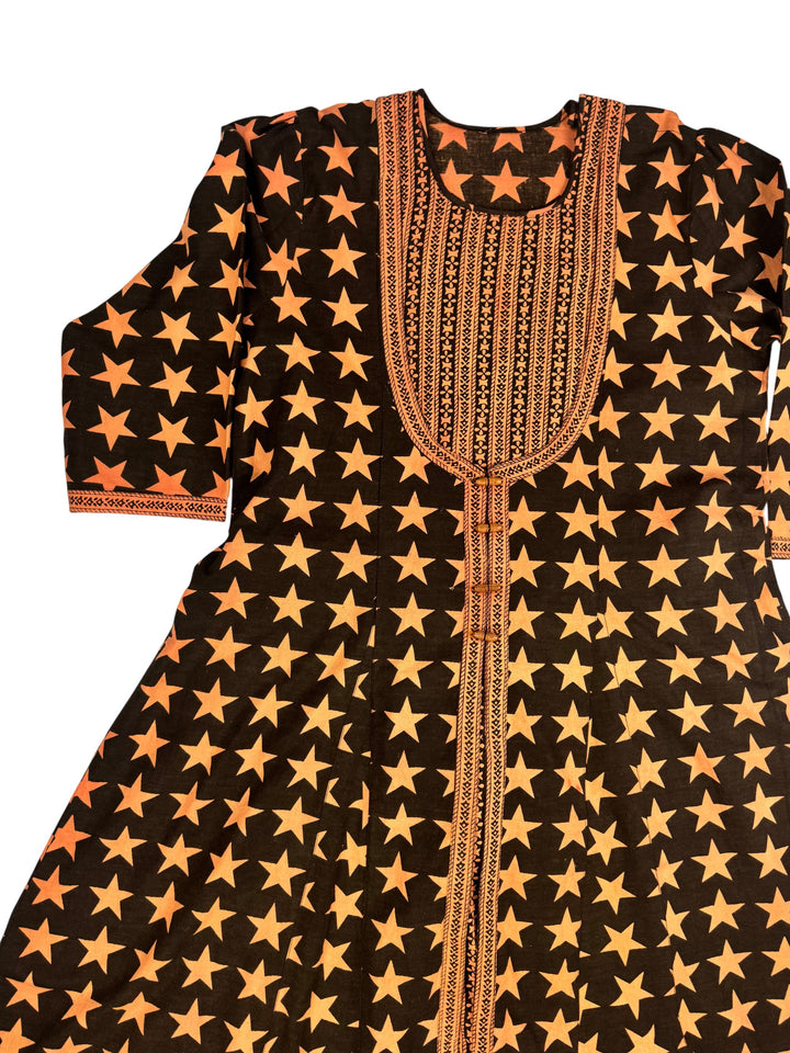 Star Pattern Indian Cotton Suit - M - Think Vintage