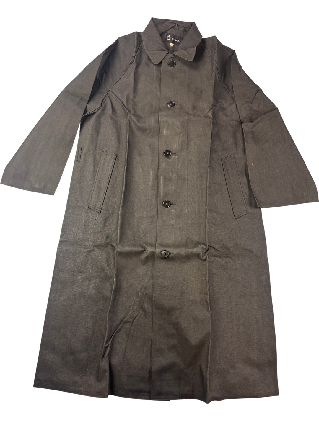 Grantham Long Tailored Black Trench Coat - S - Think Vintage
