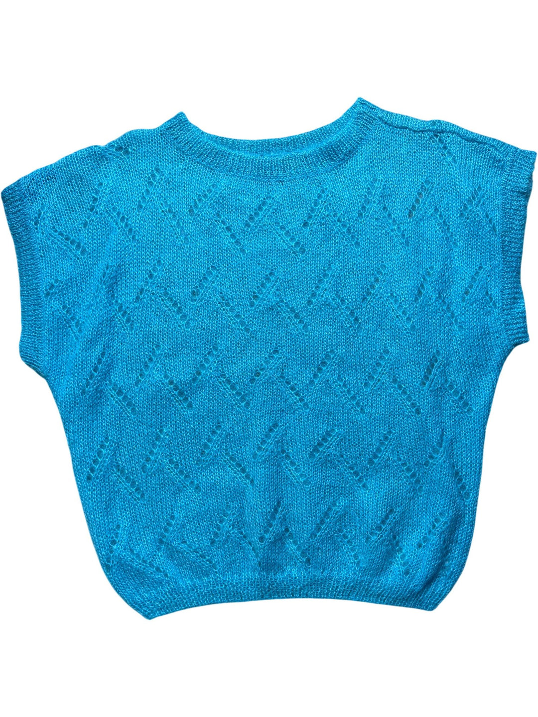 Retro Blue Mohair Knit Vest