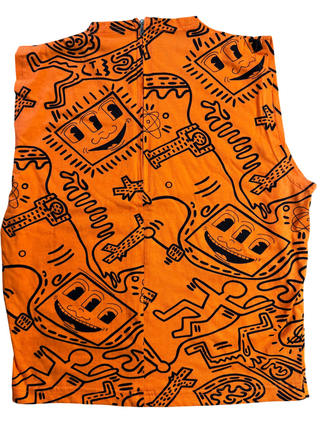 London Fashion Orange Graphic Tank Top - S
