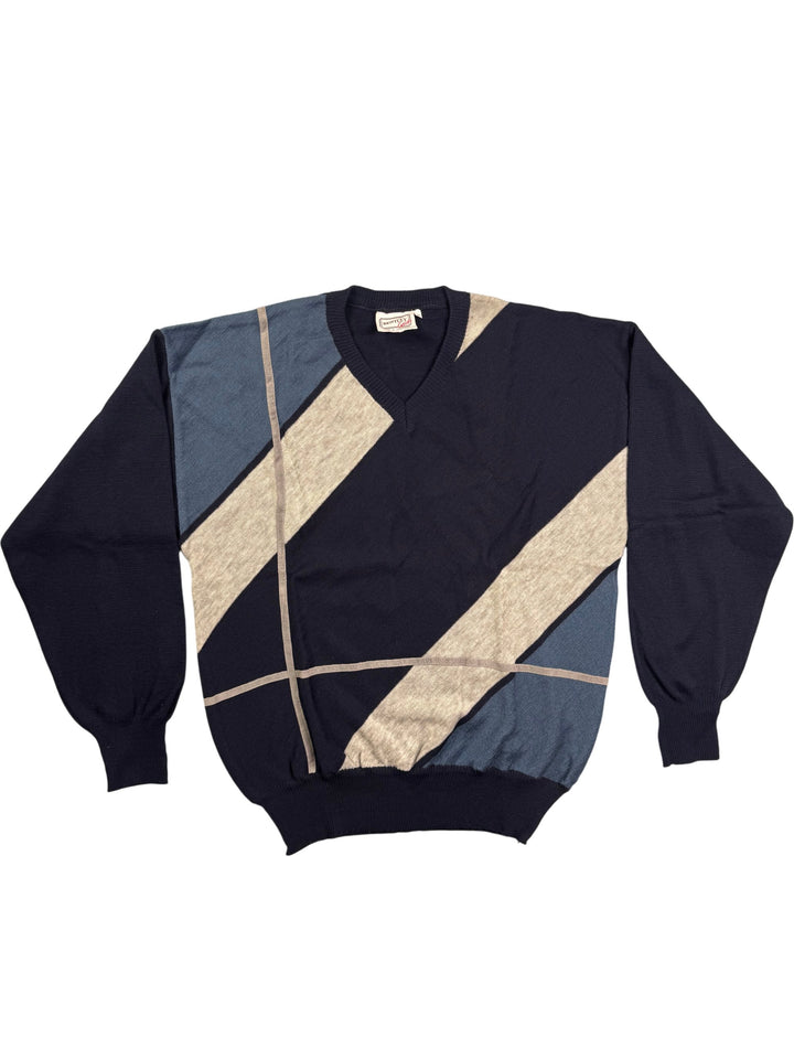 80's Bentley Casuals Geometric Sweater - M - Think Vintage