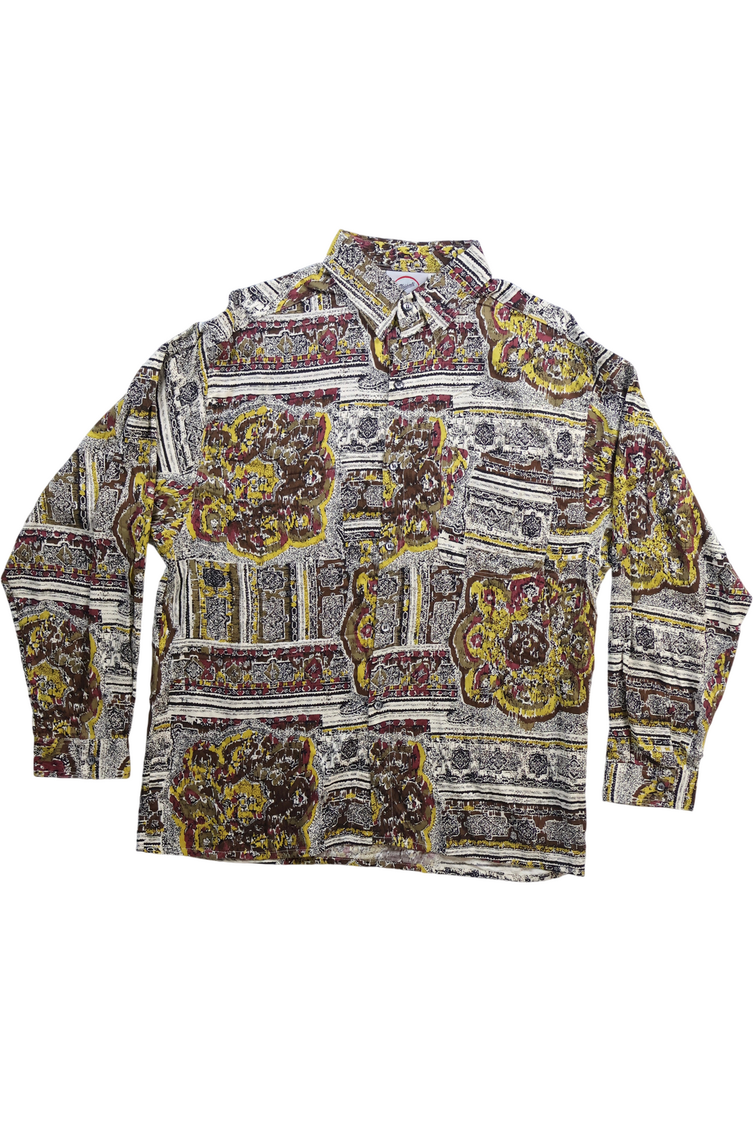 80's Chicanti Abstract Long Sleeved Shirt - XL - Think Vintage ltd