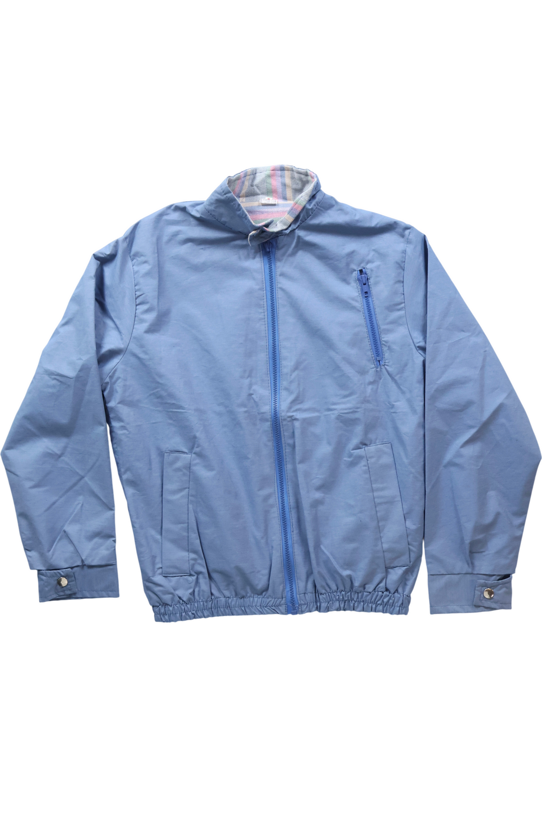 80's Striped Lining Bomber Jacket - S - Think Vintage