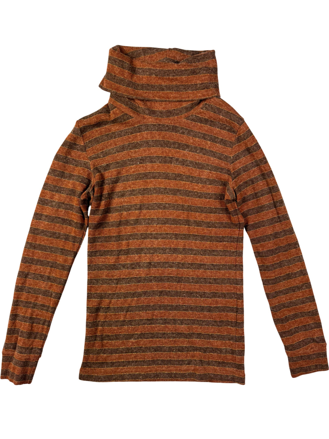 Striped Turtle Neck Sweater - S - Think Vintage