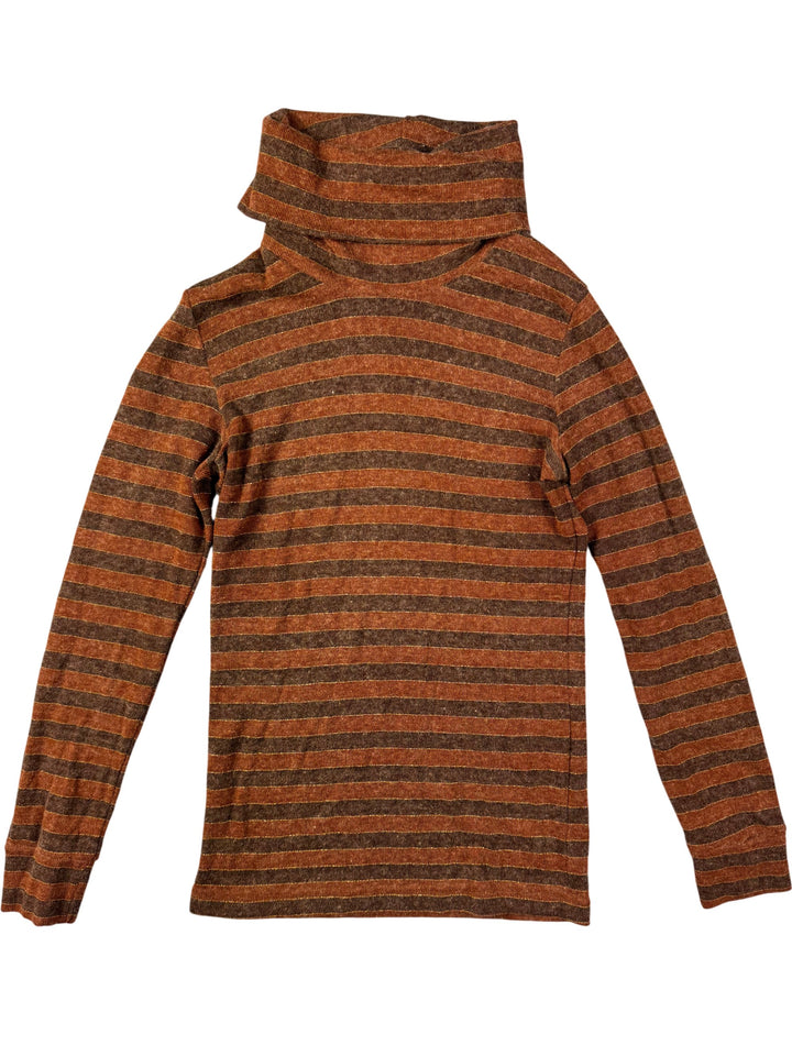Striped Turtle Neck Sweater - S - Think Vintage