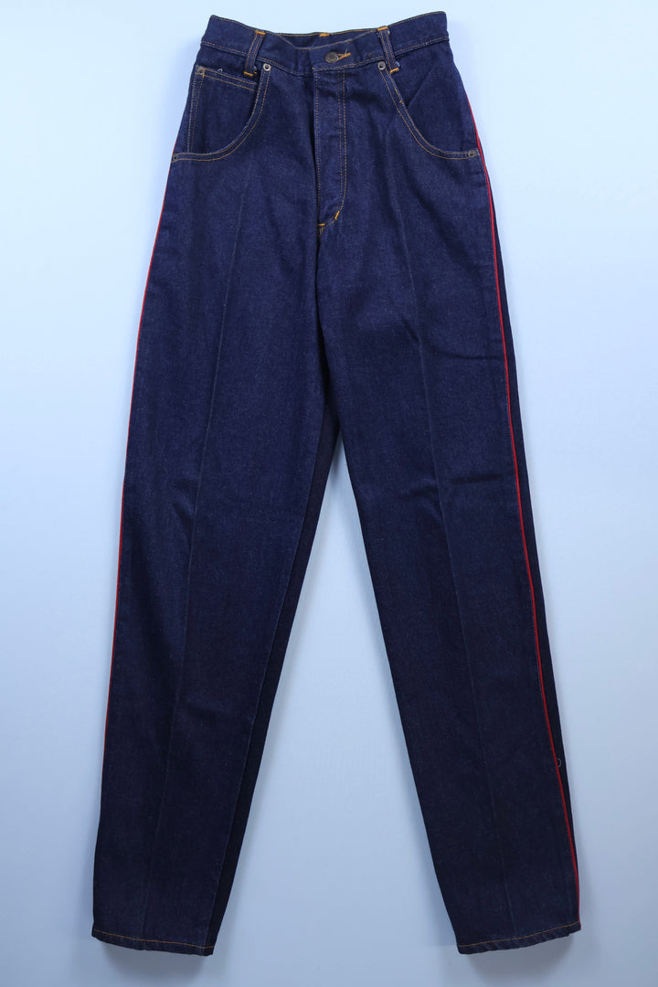 Vintage Lazy Bones Tapered Leg Jeans with Red Piping