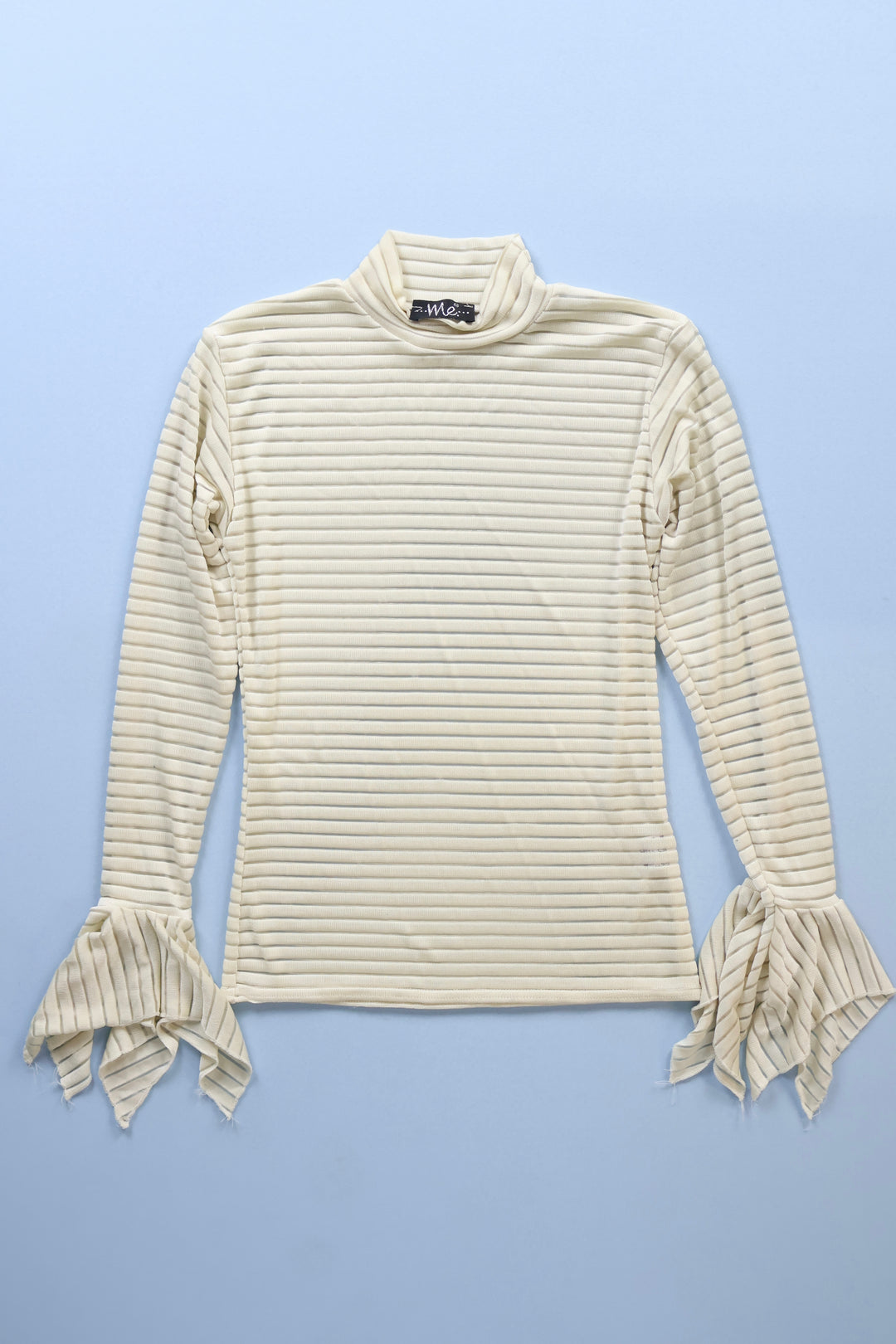 Vintage Sheer Stripe Fairy Sleeve Top