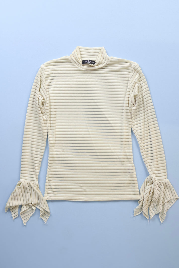 Vintage Sheer Stripe Fairy Sleeve Top