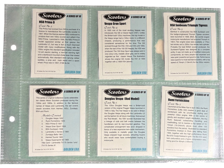 Vespa Lambretta Vintage Scooter Collectors Cards Set - Think Vintage
