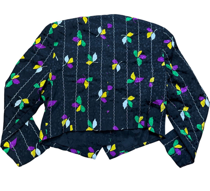 80s Floral Patterned Button-Up Jacket - S