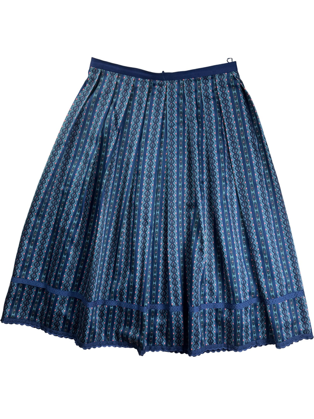 80s Pleated Floral Pattern Skirt - W33 - Think Vintage ltd