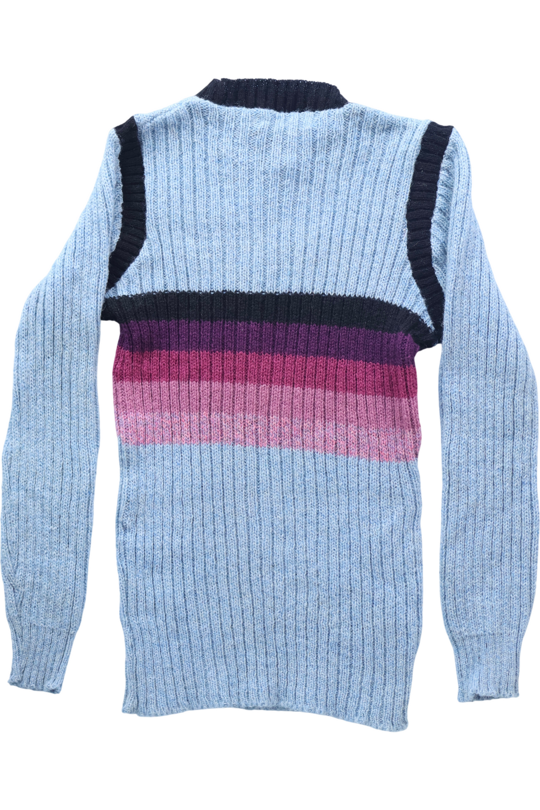 80s Shetland Wool Ribbed Jumper - XS - Think Vintage ltd