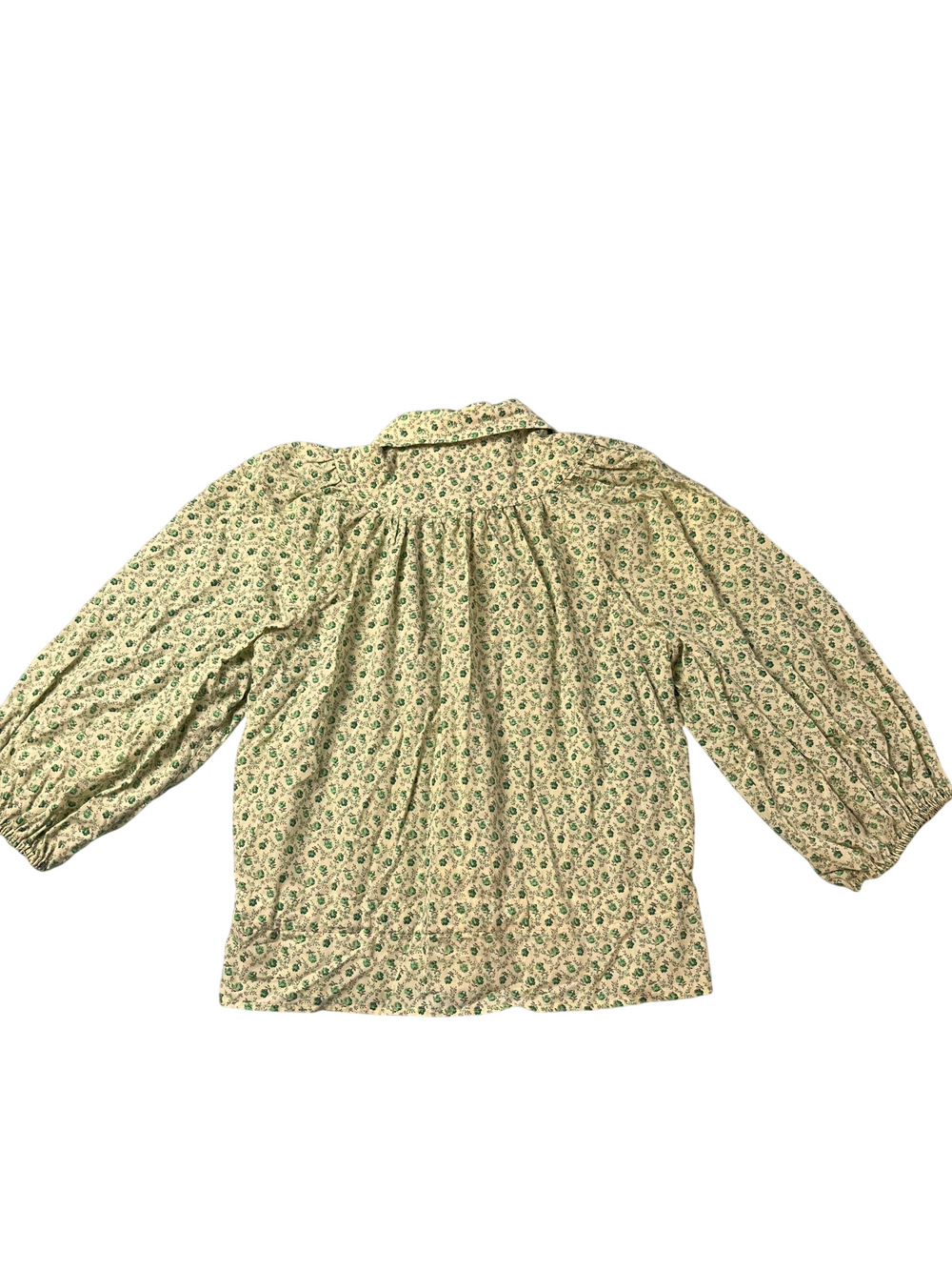 Floral Button-Up Blouse with Balloon Sleeves - Think Vintage