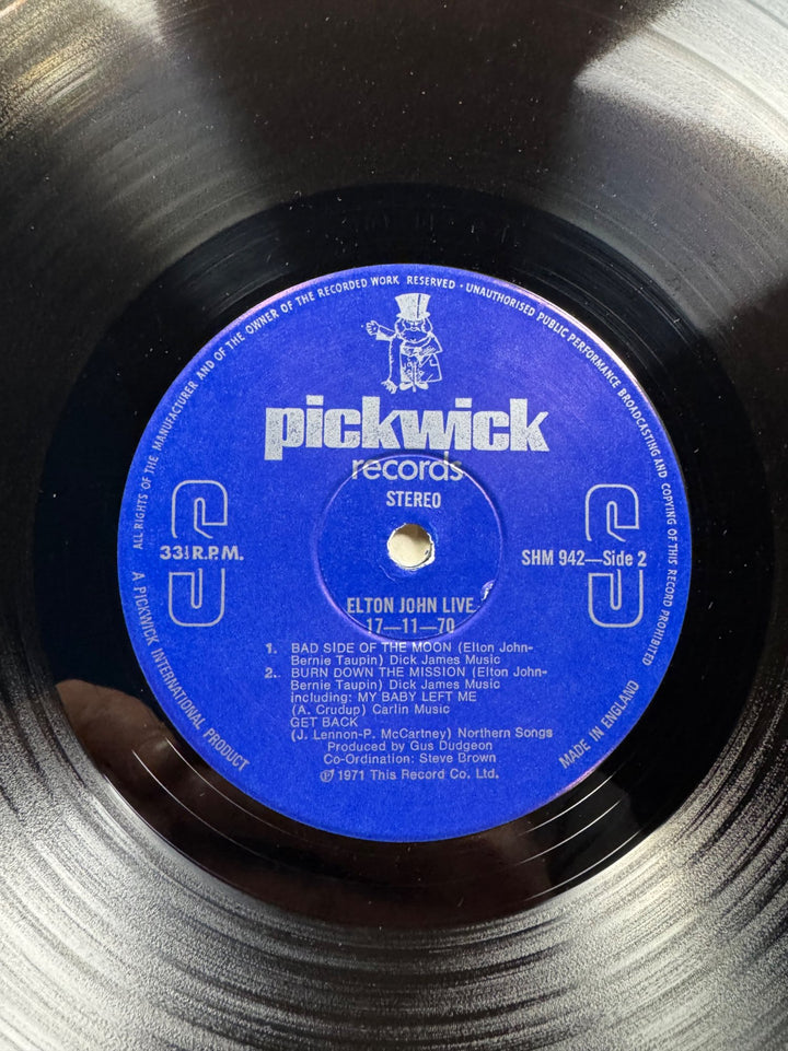 Elton John Live 17-11-70 LP - Good+