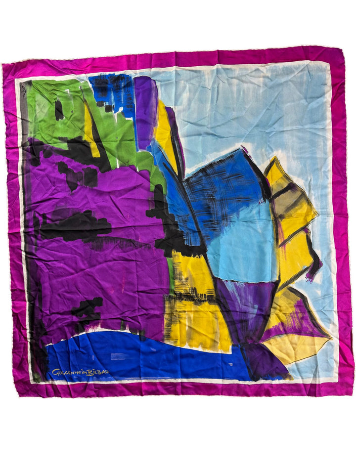 Guggenheim Bilbao Silk Scarf With Abstract Art Design