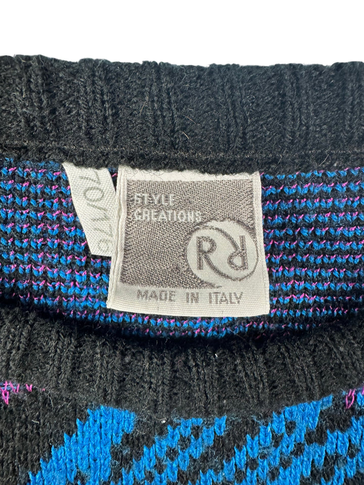 1980s Italian Star Pattern Knit Sweater - Think Vintage