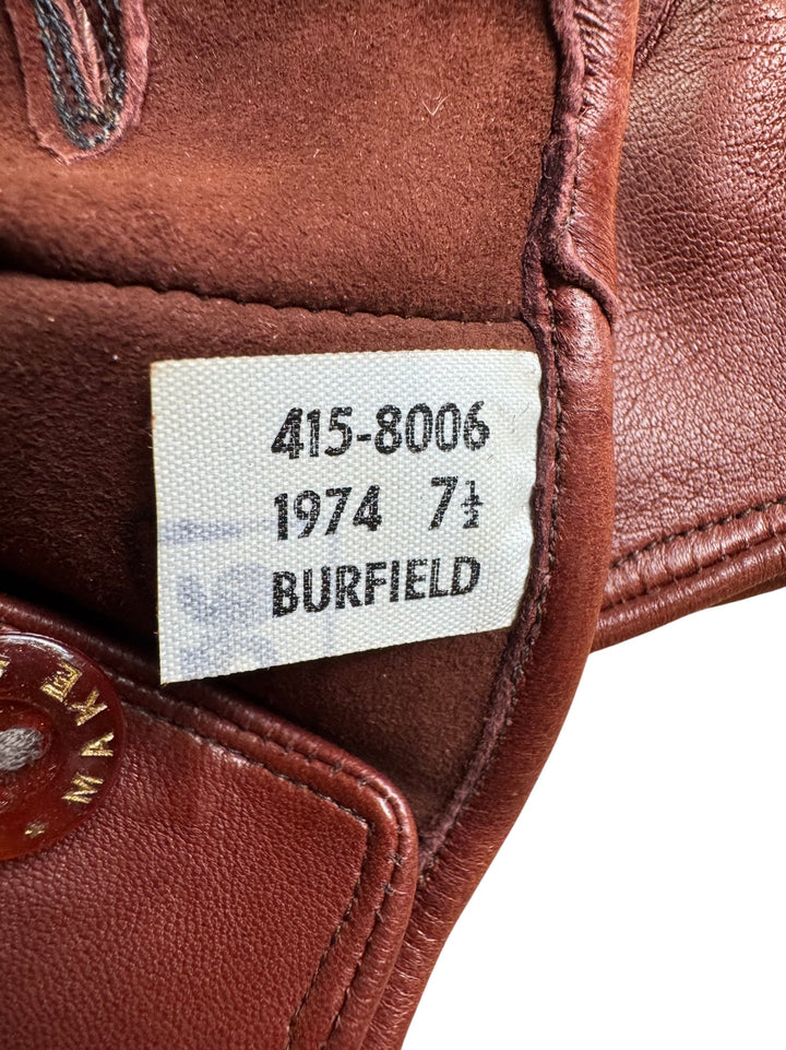 1970s Burfield Brown Leather Gloves - S