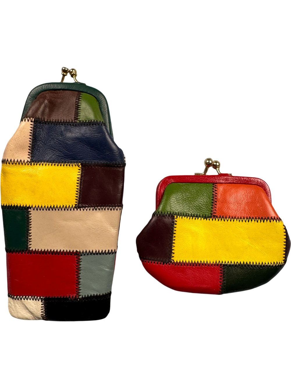 Patchwork Leather Wallet Set - Think Vintage