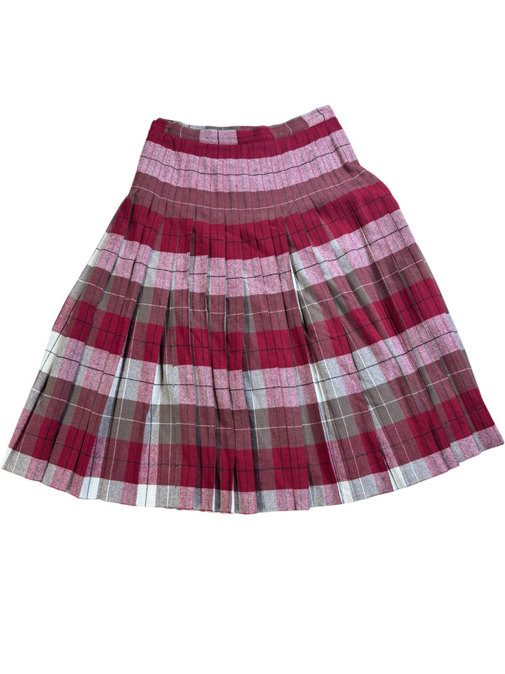 Tartan Pleated Midi Skirt