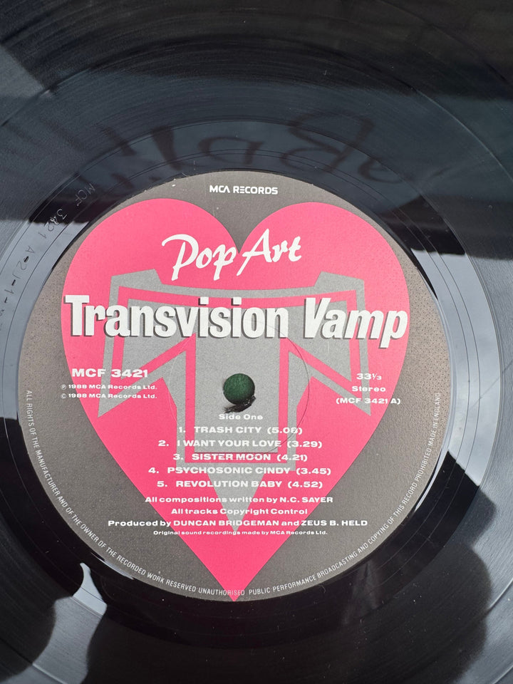 Transvision Vamp Pop Art Vinyl Record - Think Vintage