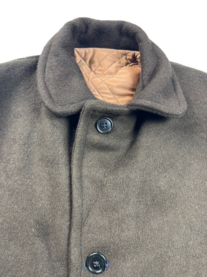 Brown Wool Jacket with Quilted Lining - XL