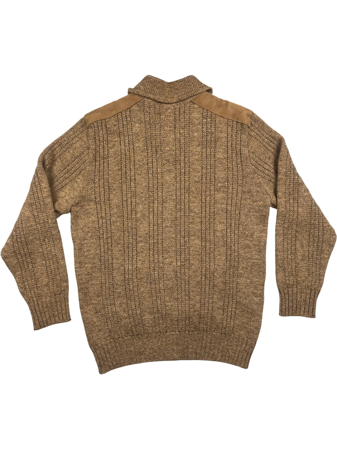 St Michael Brown Knit Zipper Cardigan - L