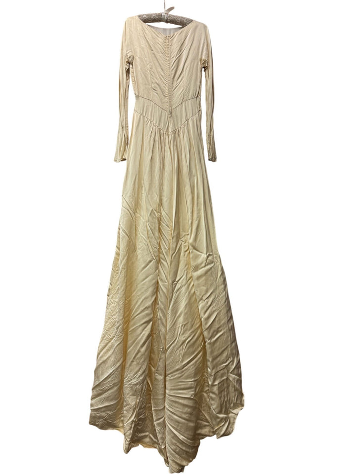 1940s Long Sleeve Ivory Wedding Dress