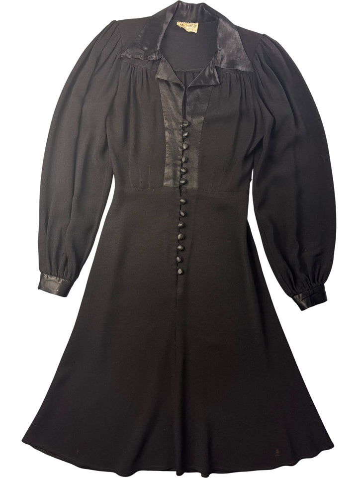 1970s Ozzie Clark Black Long Sleeve Dress *See Description* - S