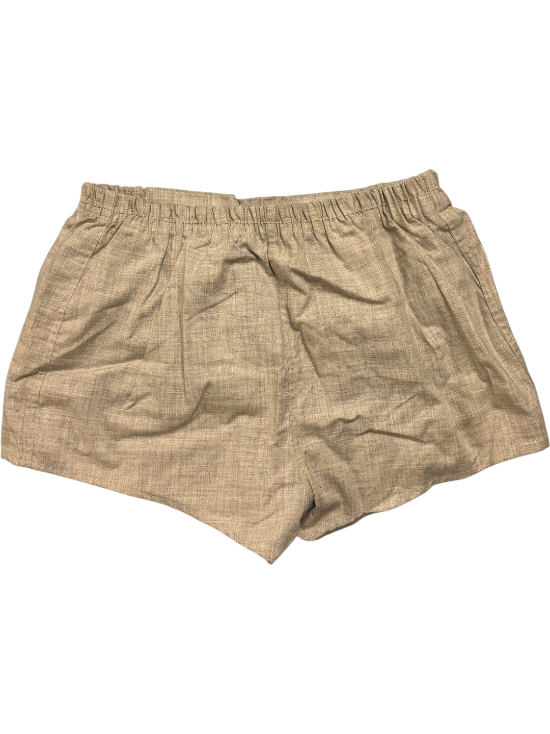 Beige Casual Pocketed Shorts - S - Think Vintage
