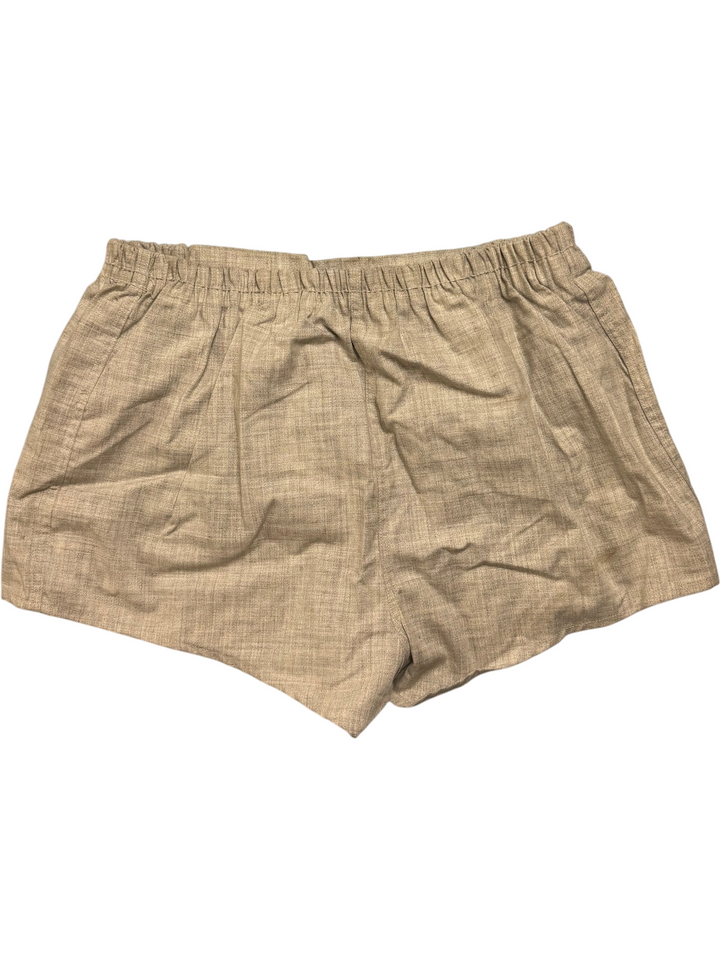 Beige Casual Pocketed Shorts - S - Think Vintage