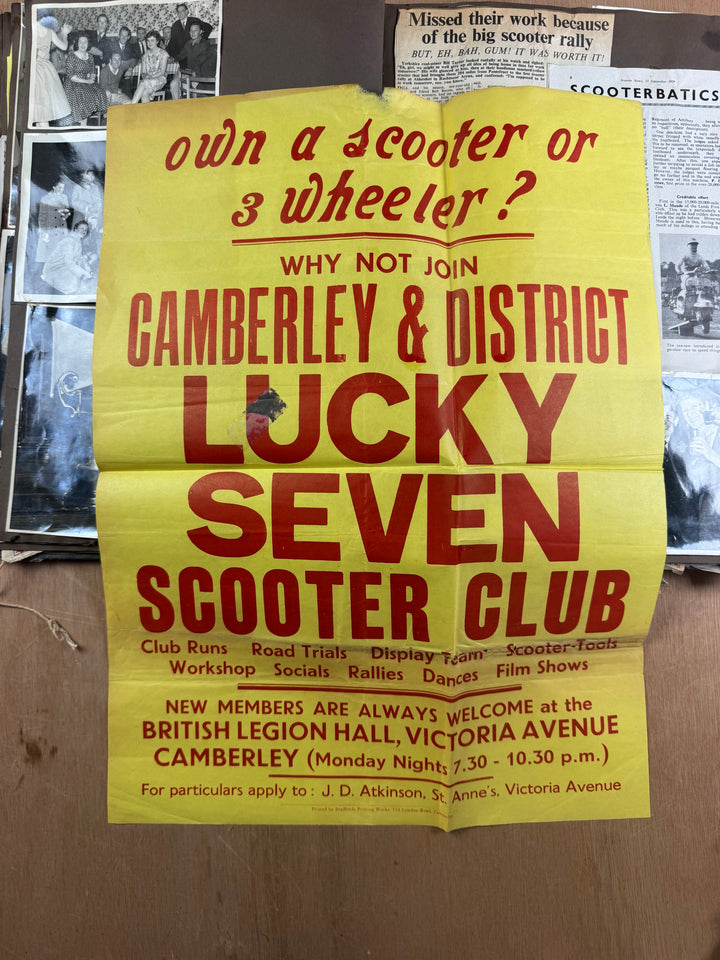 Vintage Scooter Archive Scrapbook – Original Photos, Newspaper Cuttings, Posters & Ephemera