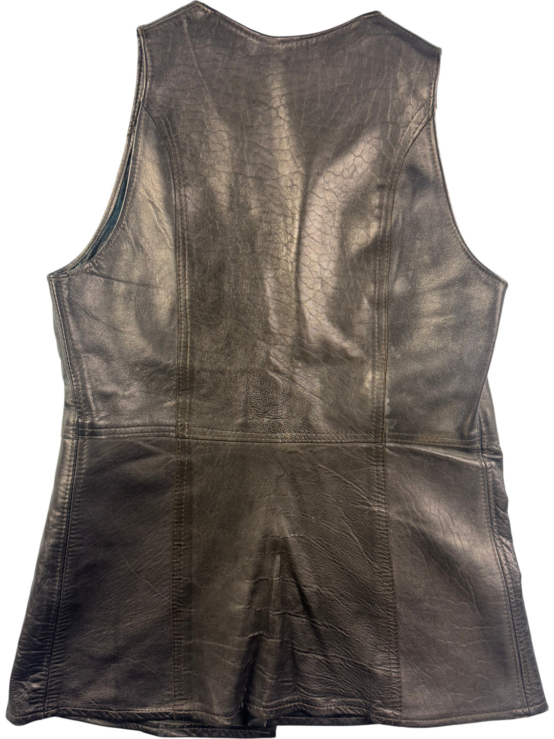 1960s Leather Waistcoat with Buckle Details - M