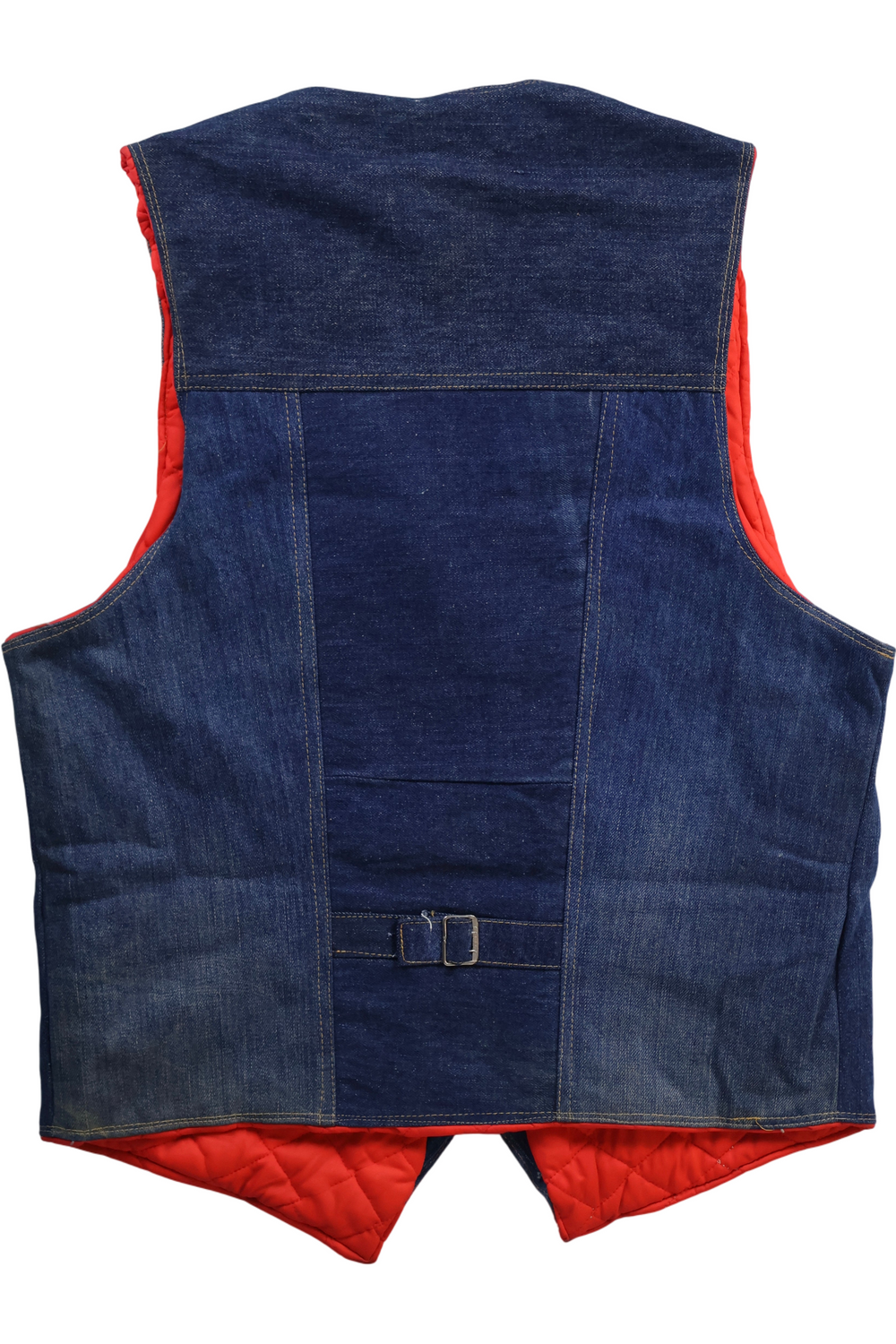 1970s Denim Patchwork Waistcoat - Think Vintage
