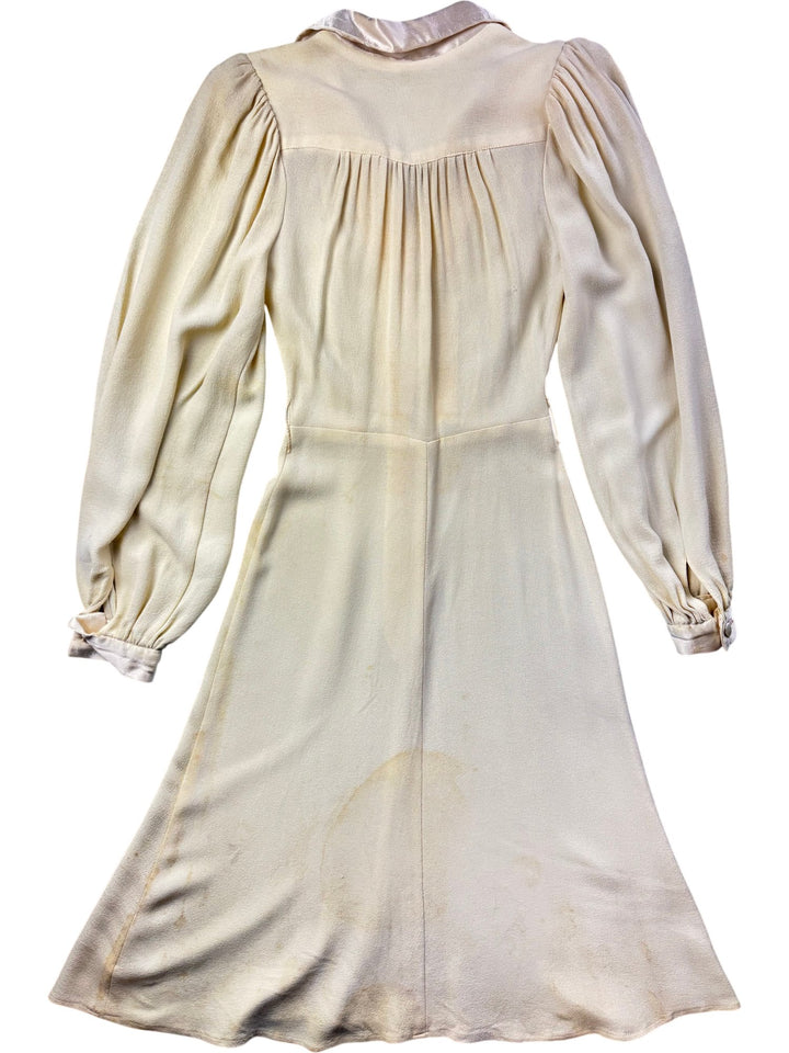 1970s Ozzie Clark Cream Button-Up Dress *See Description* - XS