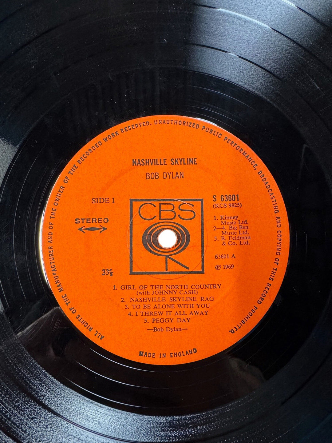Bob Dylan Nashville Skyline Vinyl - Very Good