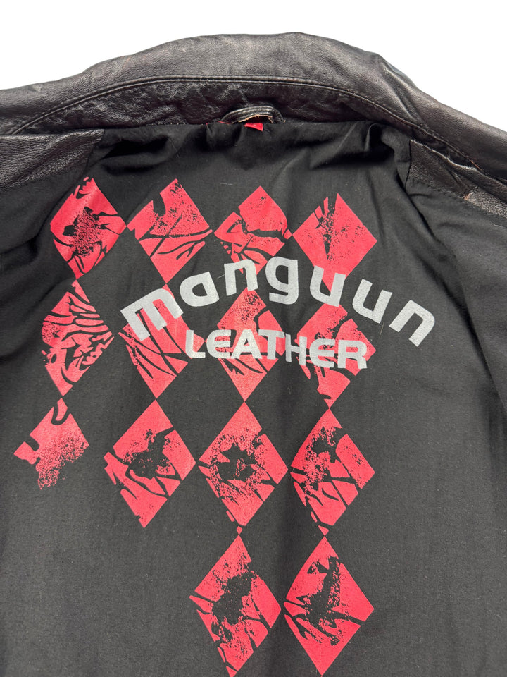 Manguun Leather Jacket with Multiple Pockets - L
