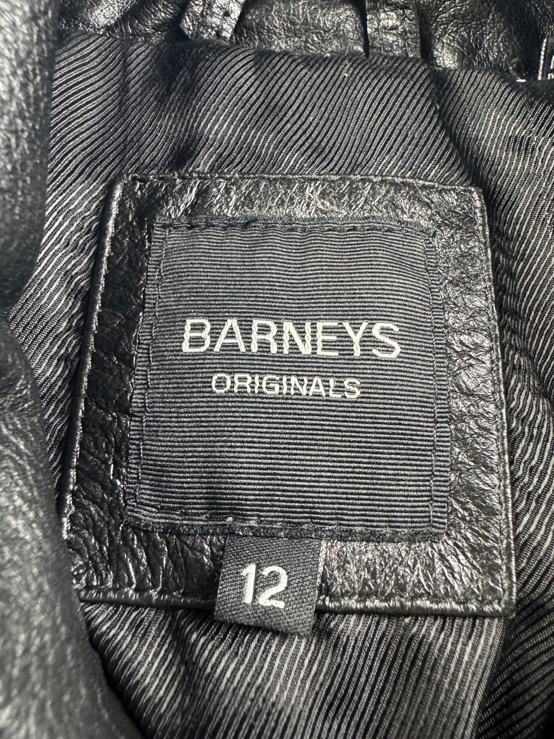 Barneys Originals Black Leather Jacket - M - Think Vintage